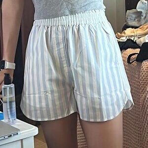 Madewell Women's Striped blue and white Shorts Size XXS